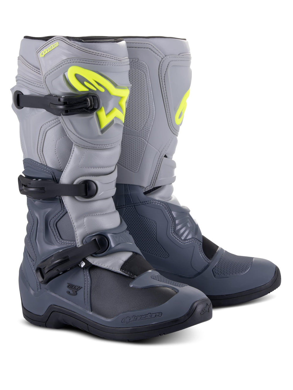 Alpinestars Tech 3 boot side view; TPU ankle protection and contoured support.