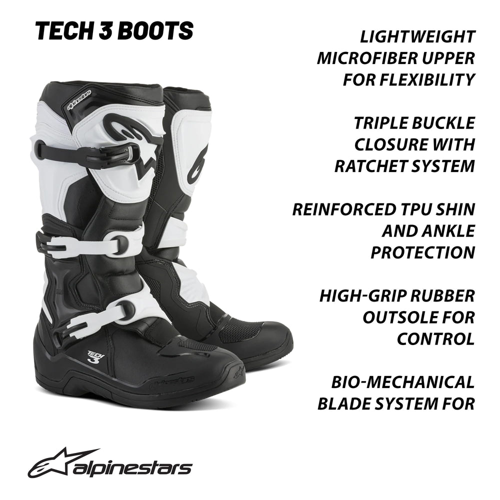 Alpinestars Tech 3 boot injection-molded TPU shell built for durability