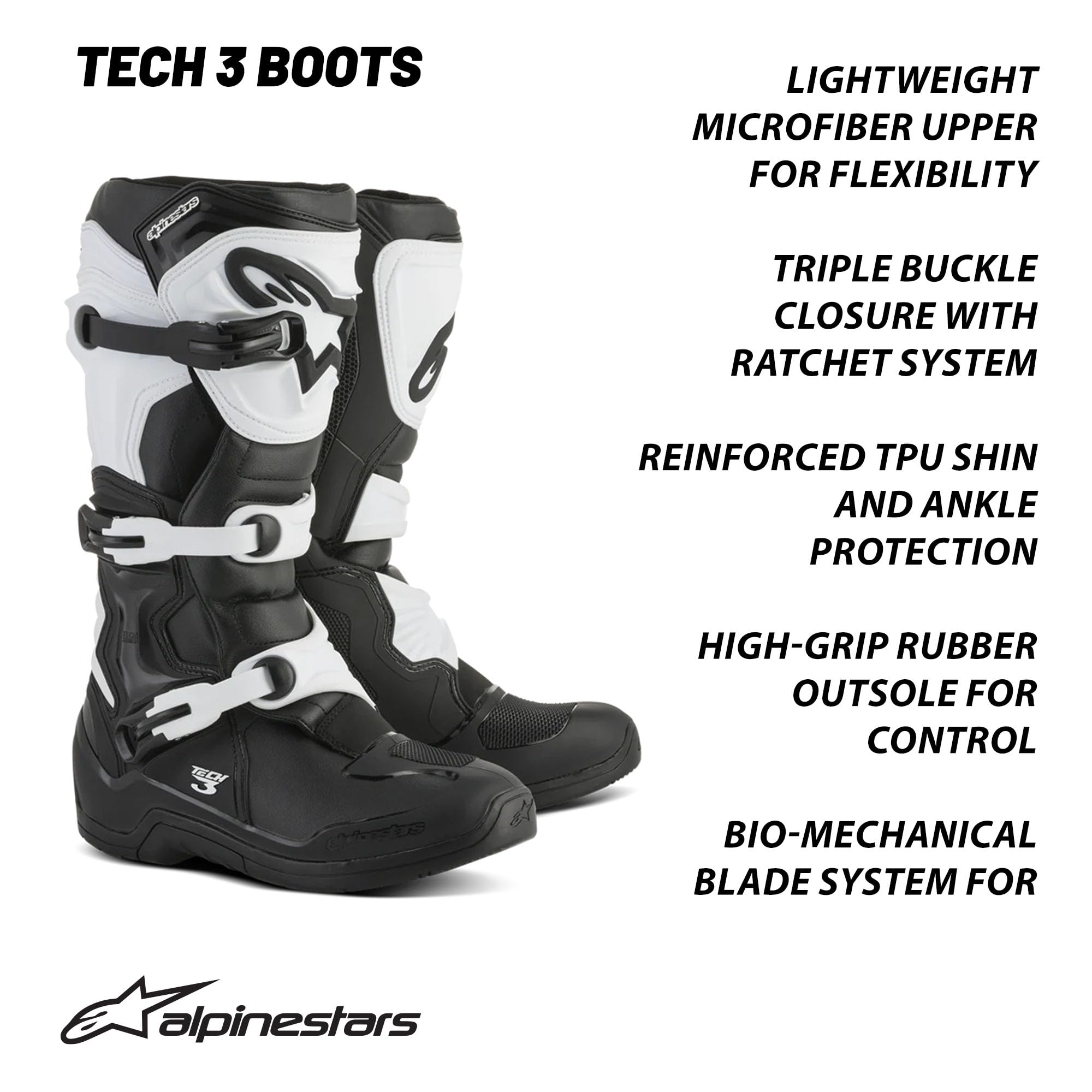 Alpinestars Tech 3 boots sole detail showing peg control