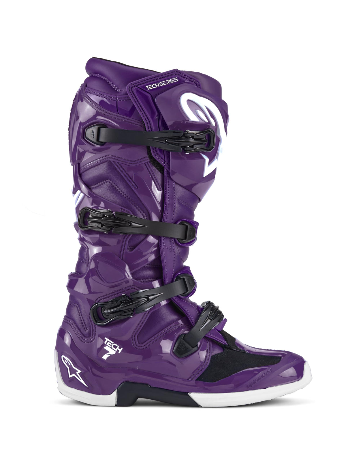 Alpinestars Tech 7 boot shifter area with reinforced TPU shell for precise shifting.