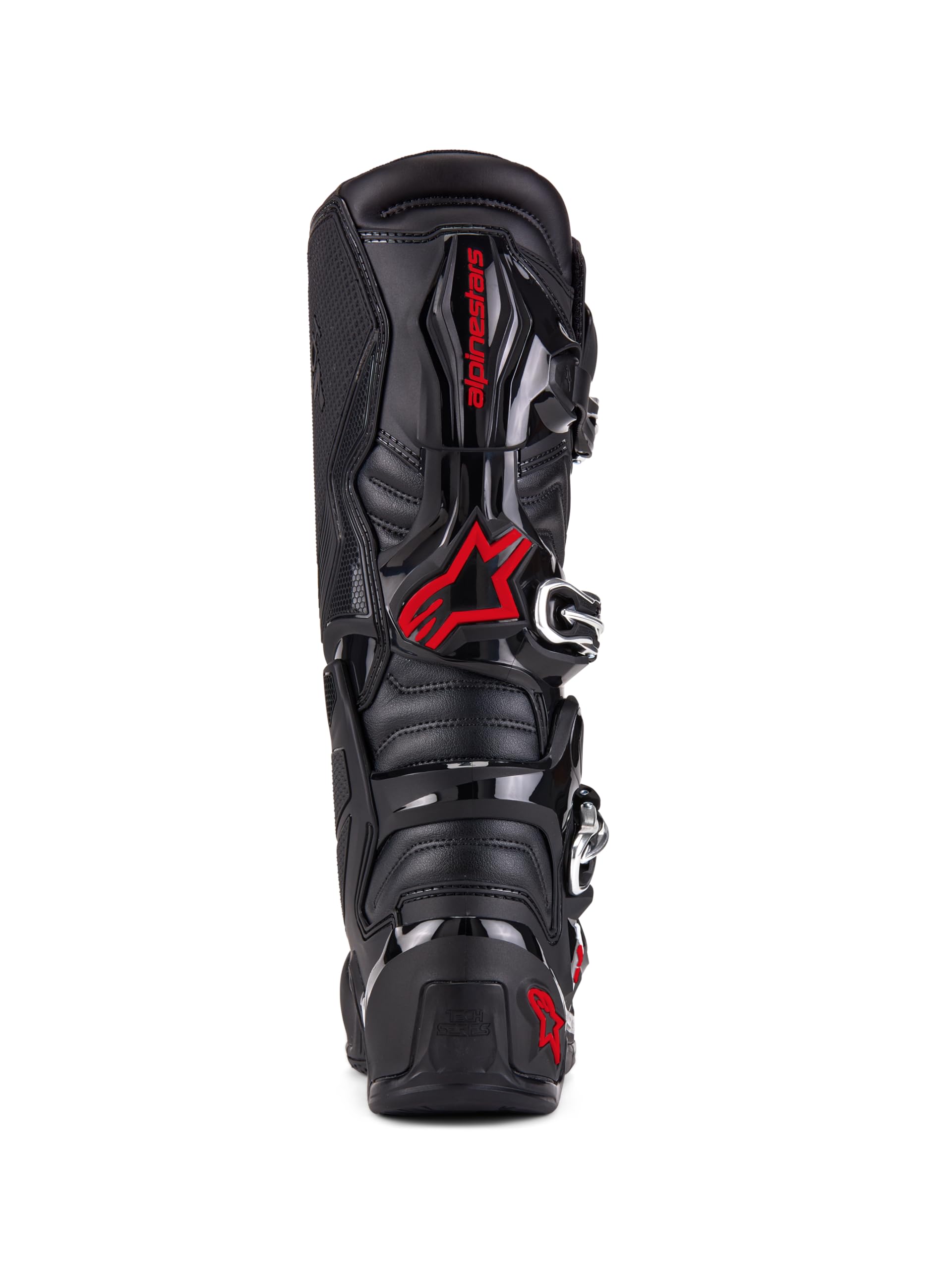 Alpinestars Tech 7 boots — microfiber gaiter seal keeps water and dirt out.
