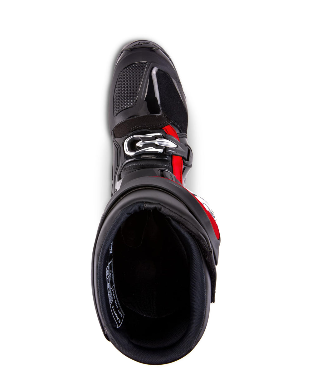 Alpinestars Tech 7 boots — extensive TPU protection plus suede leather and foam lining.