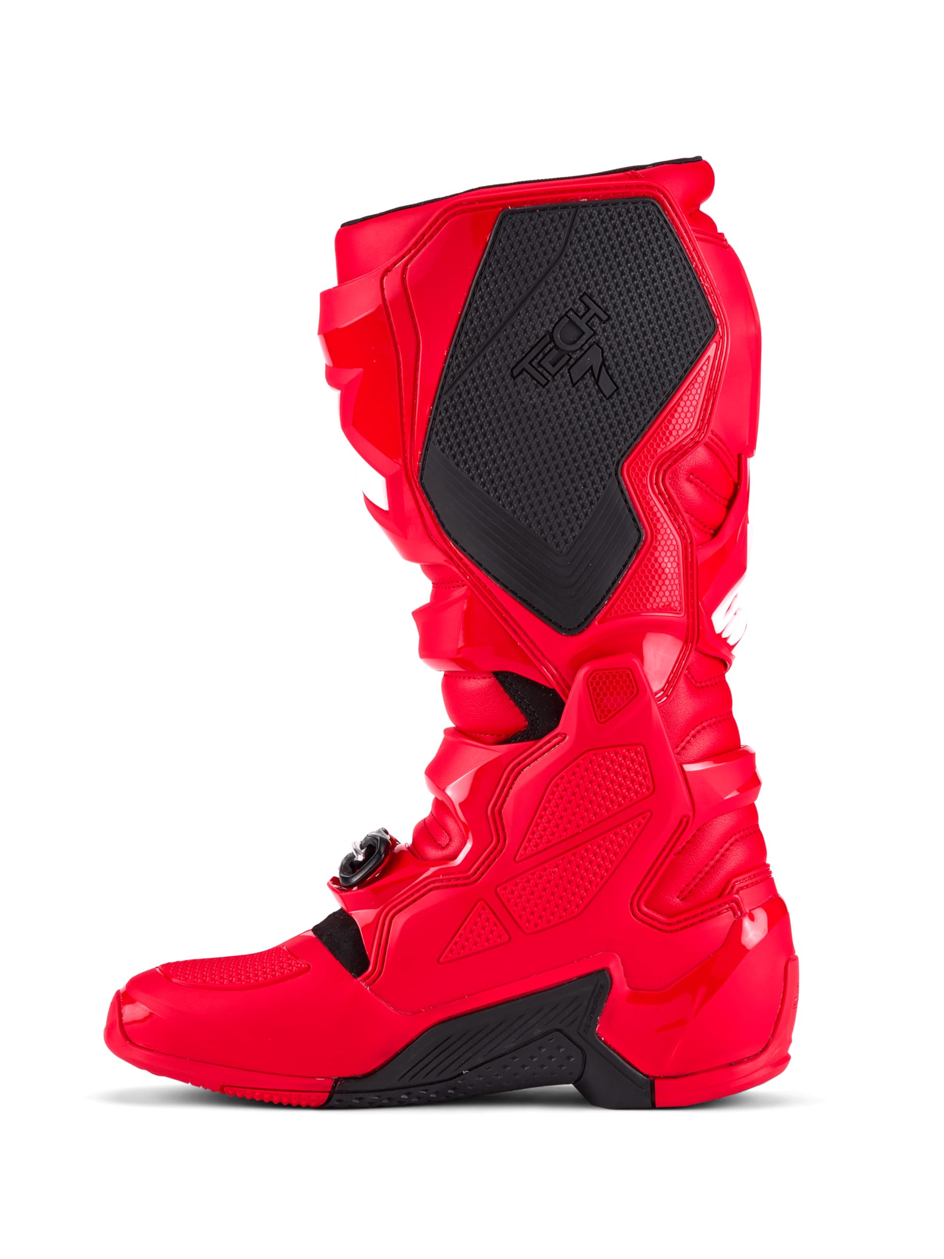 Close-up of secure polymer buckles and quick-release closures on Tech 7 boots
