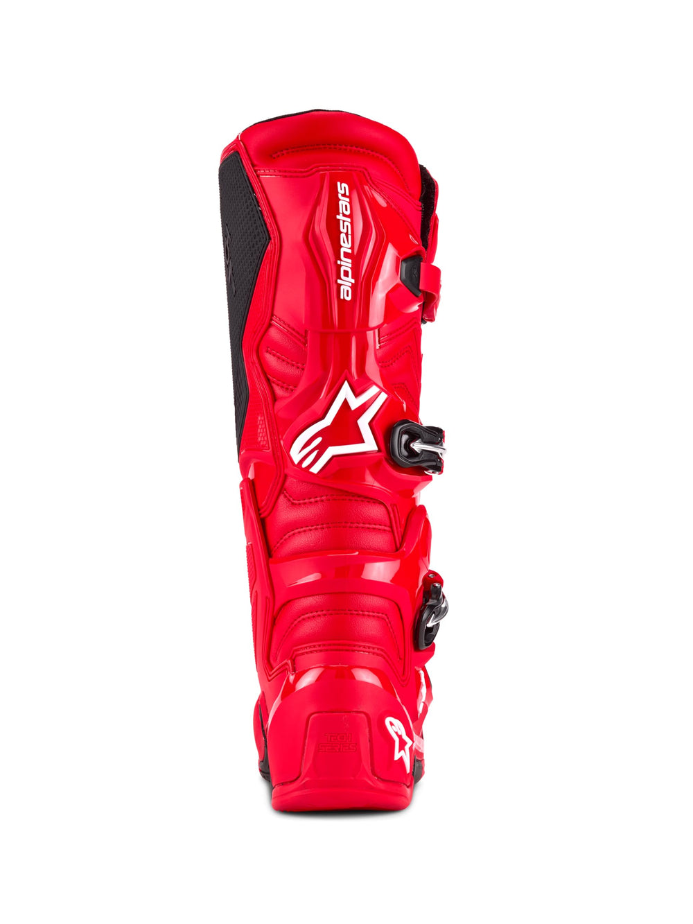 Alpinestars Tech 7 boots highlighting toe, heel, ankle, and calf protection.