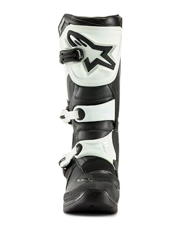 Alpinestars Tech 3 calf protection enhances rider stability on rough terrain.