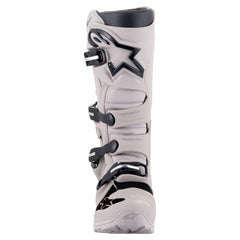 Alpinestars Tech 7 Enduro boot buckle closeup showing secure adjustable fit