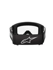 Alpinestars Vision 3 lens close-up highlighting anti-fog coating and UVA protection.