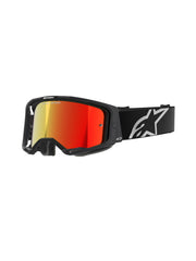 Alpinestars Vision 8 goggle front view with mirror red lens for glare reduction and contrast