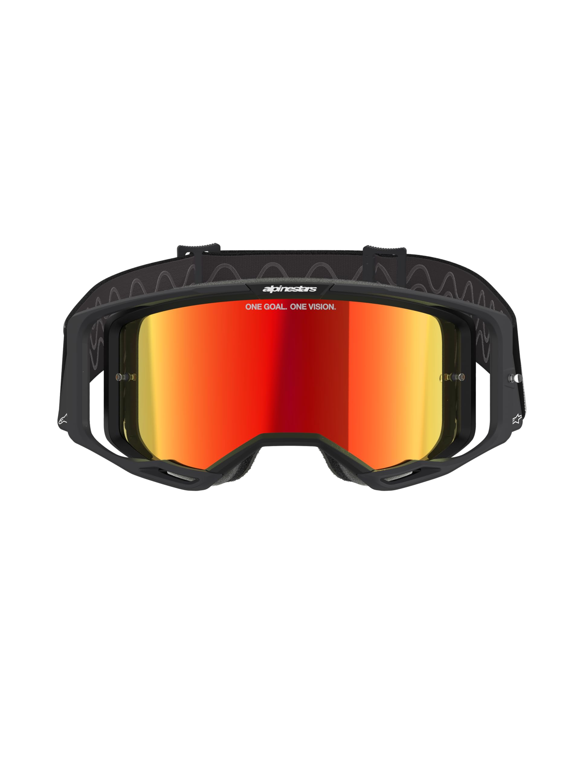 Alpinestars Vision 8 goggle close-up showing ISP wedge for even strap pressure