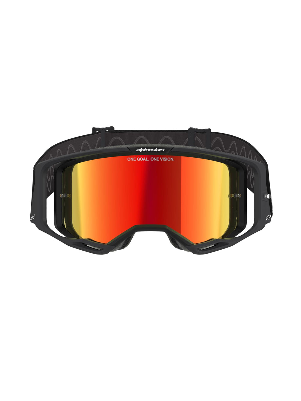 Alpinestars Vision 8 goggle close-up showing ISP wedge for even strap pressure