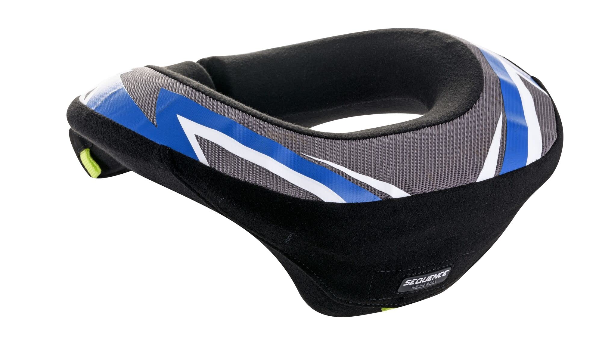 Alpinestars Youth Sequence Neck Roll side profile highlights dual-density core for energy dissipation.