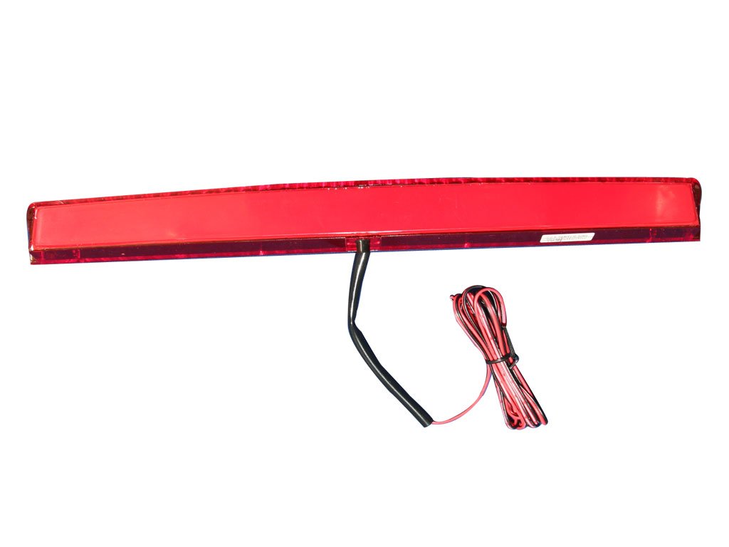 Alpinetech 15.5-inch quarter-round spoiler light, side profile, clearly signals braking to following drivers.