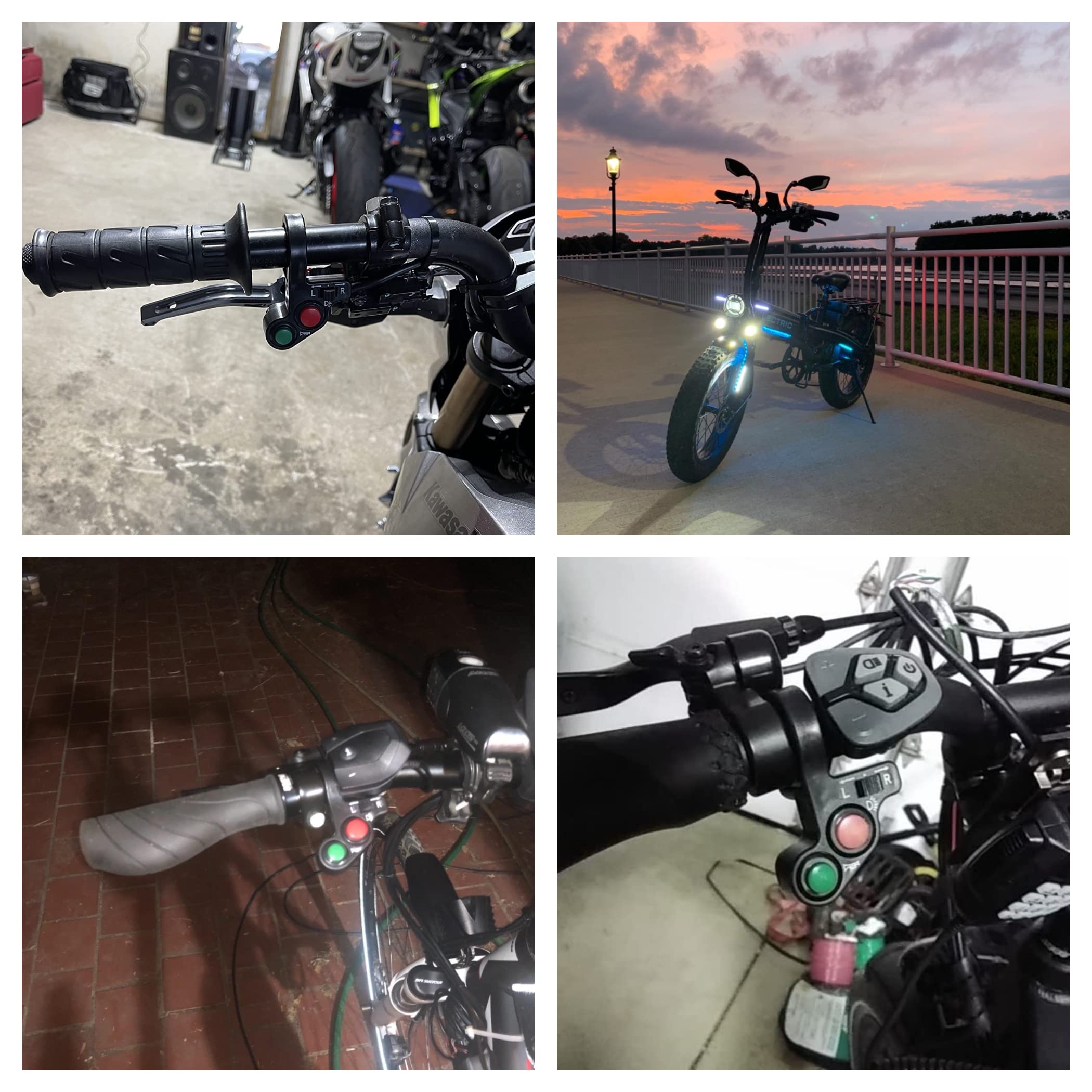 ALTBET handlebar switch close-up highlights four-way hazard and waterproof design.