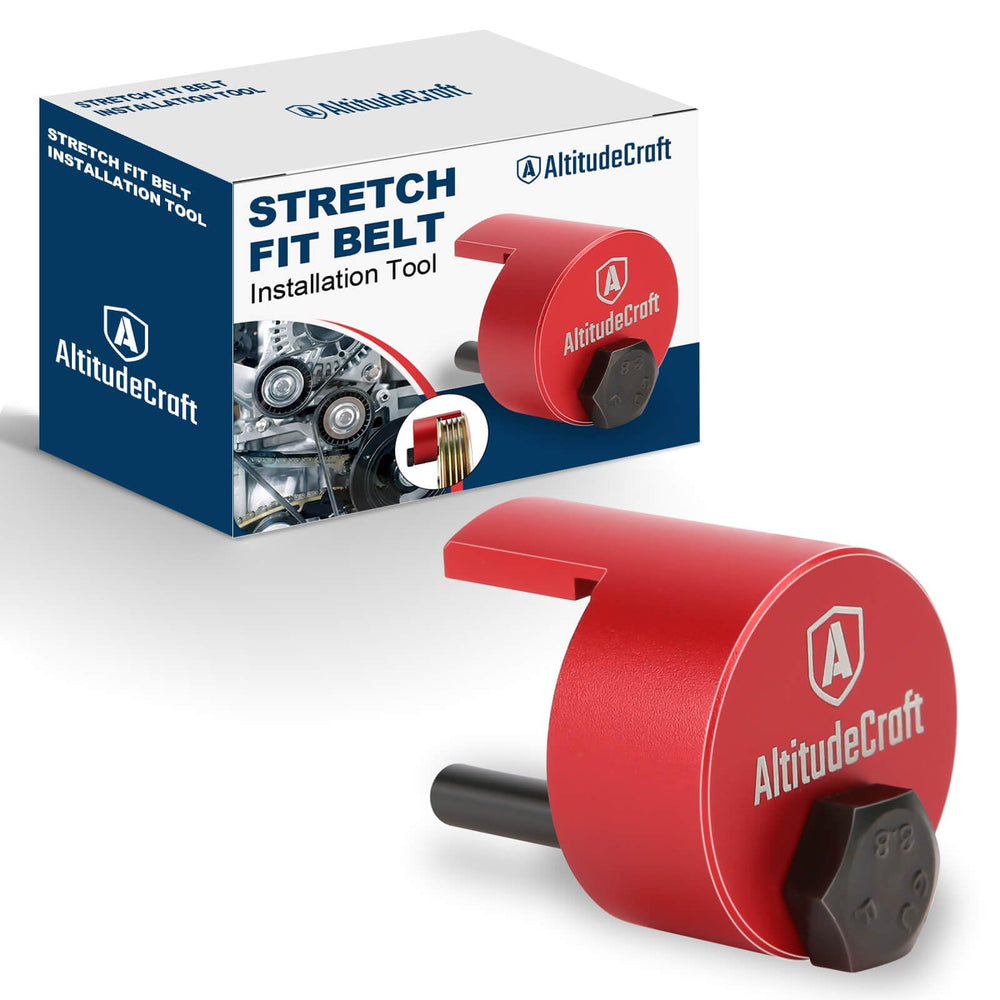 AltitudeCraft Stretch Fit Tool for belt-removal shown in use, enabling quick, clean belt service.