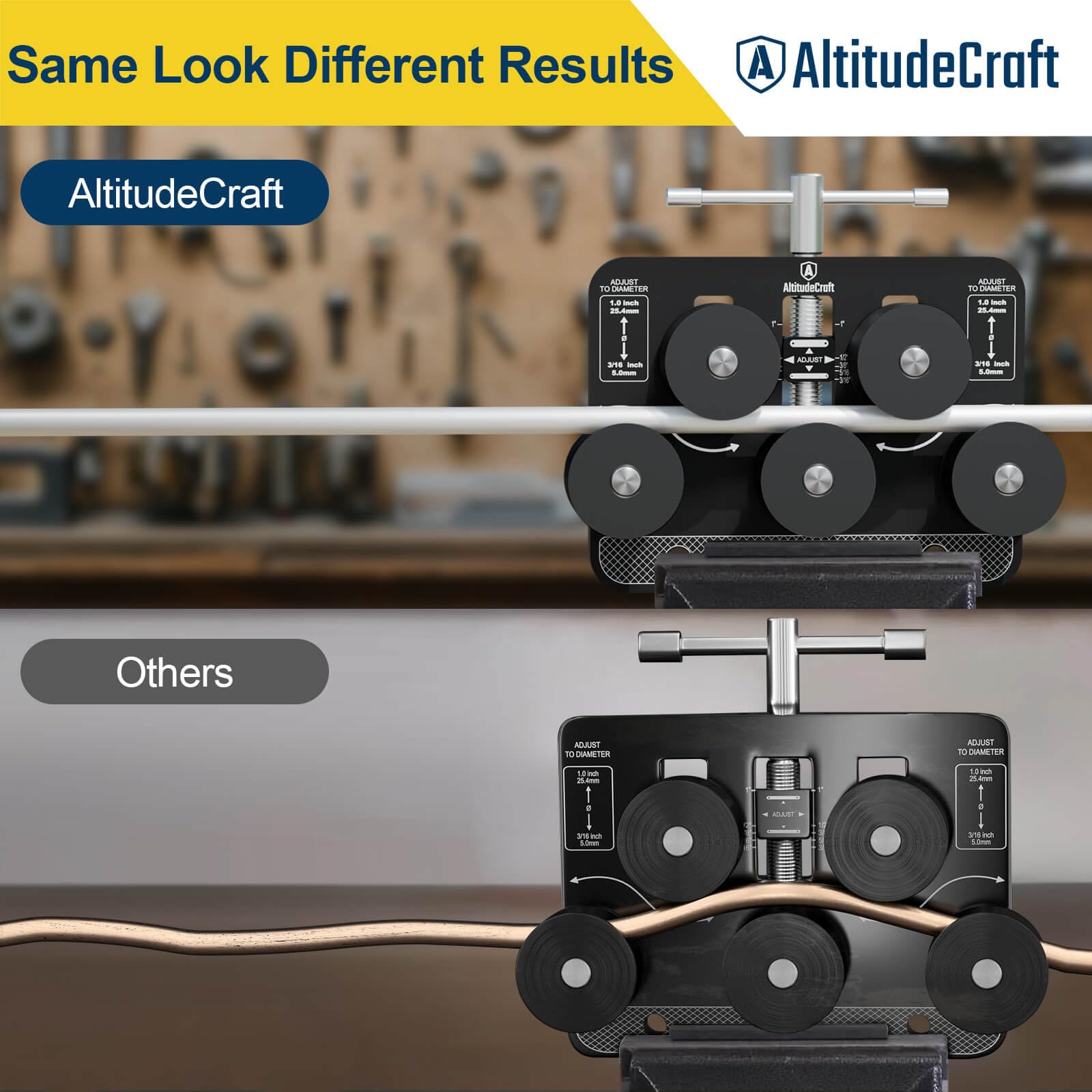 AltitudeCraft straightener uses acetal rollers to protect delicate tubing surfaces