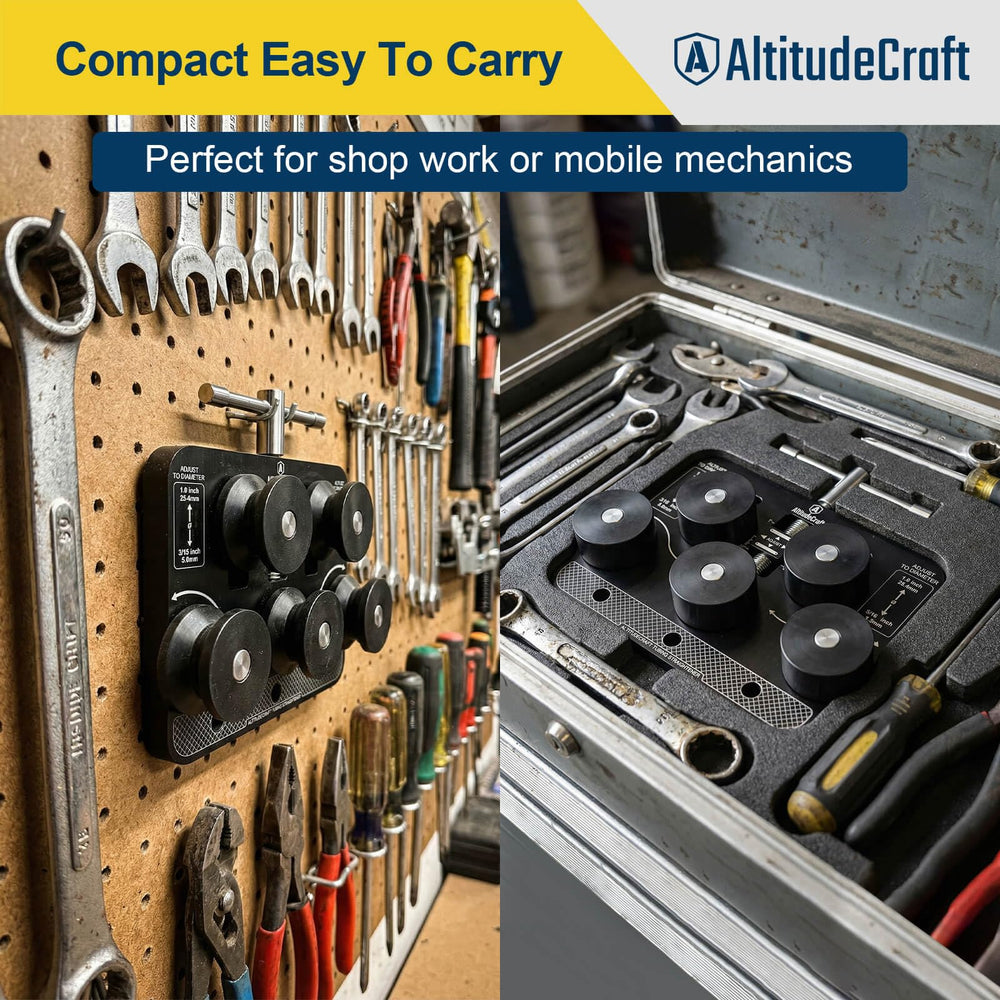 AltitudeCraft Tubing Straightener in workspace ready for install projects