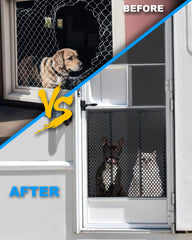 Durable aluminum guard close up protecting rv screen from dog scratches with Altyostar