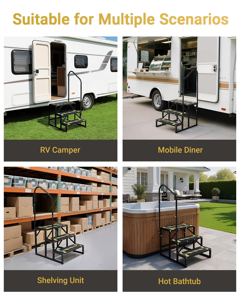 Altyostar RV steps load-bearing capacity up to 880 pounds.