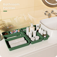 A-LuGei 28-piece five-size divider set arranged in a kitchen drawer for flexible organization.