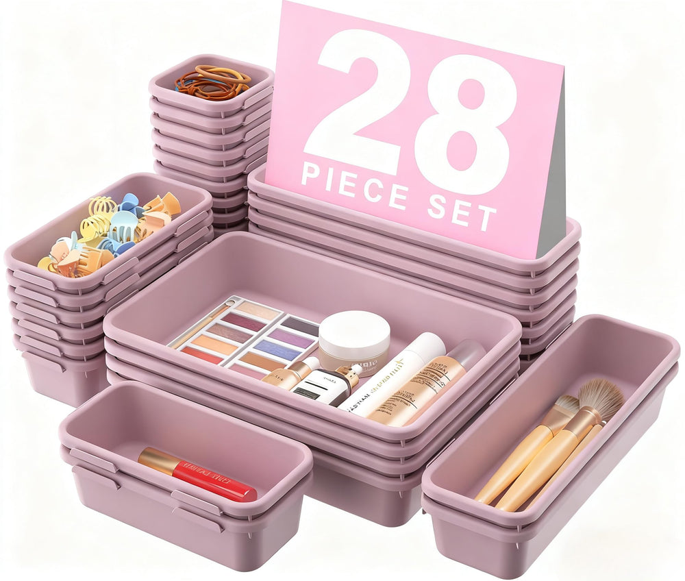 A-LuGei drawer organizer holds 177 items, ideal for vanity storage.