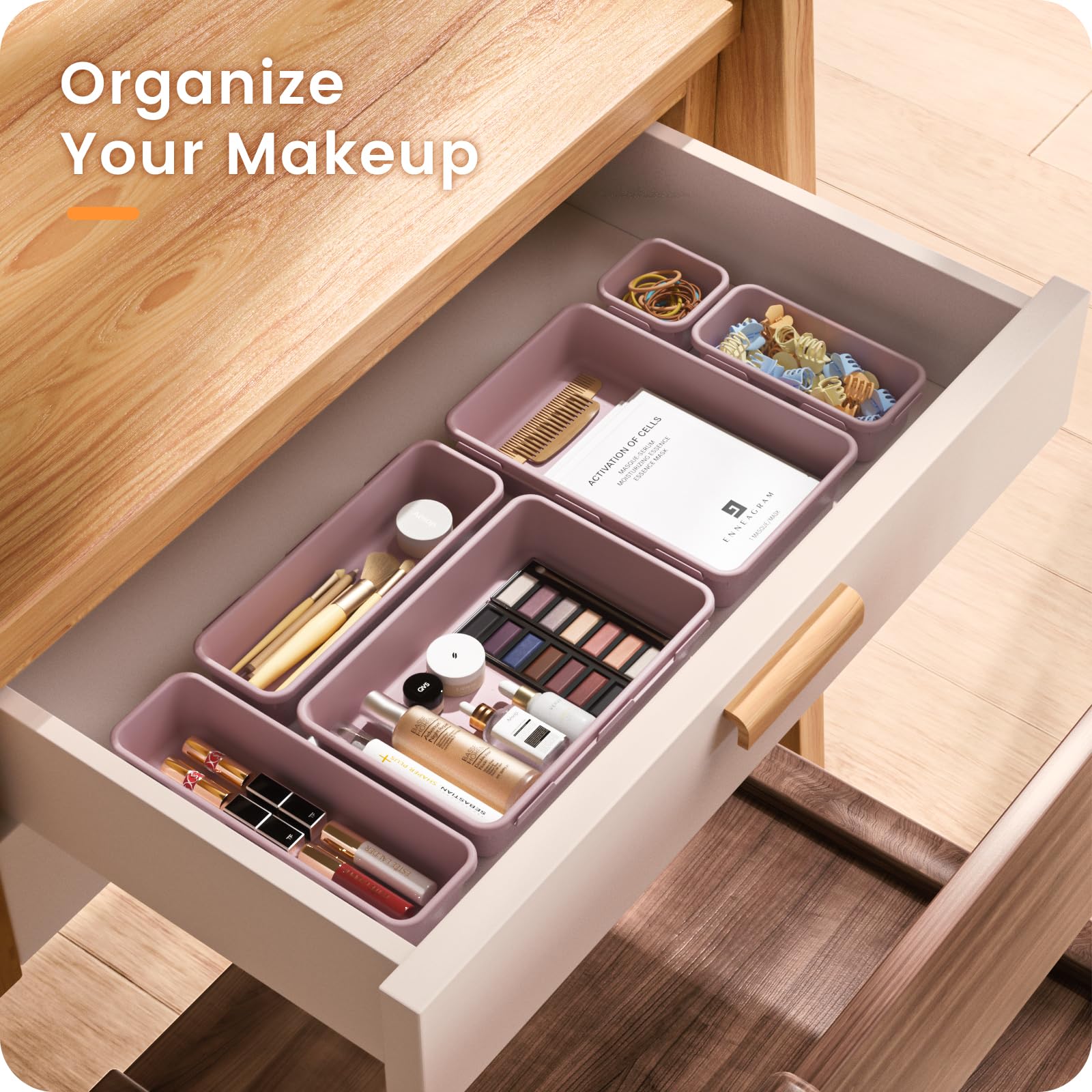 A-LuGei makeup dividers keep lipsticks and brushes neatly separated.