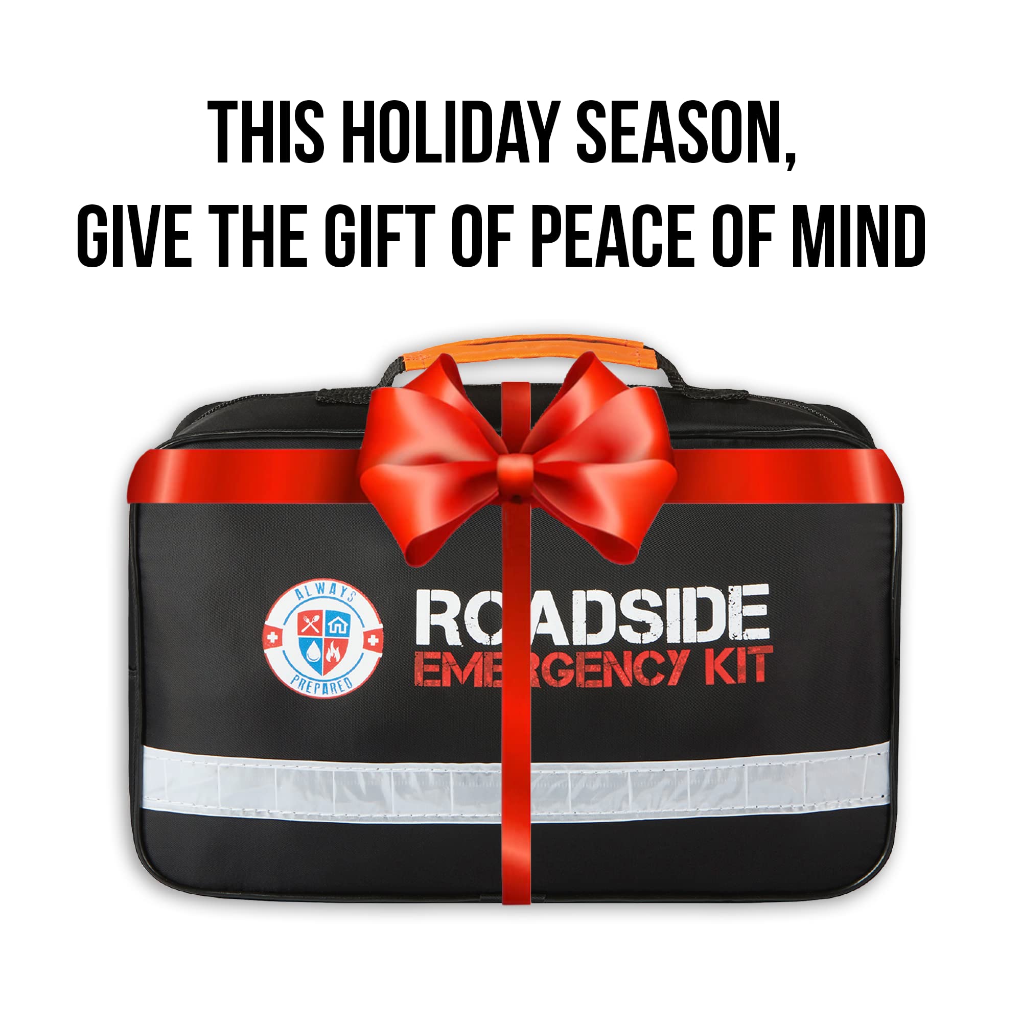 Always Prepared first aid bag for basic care during roadside incidents.
