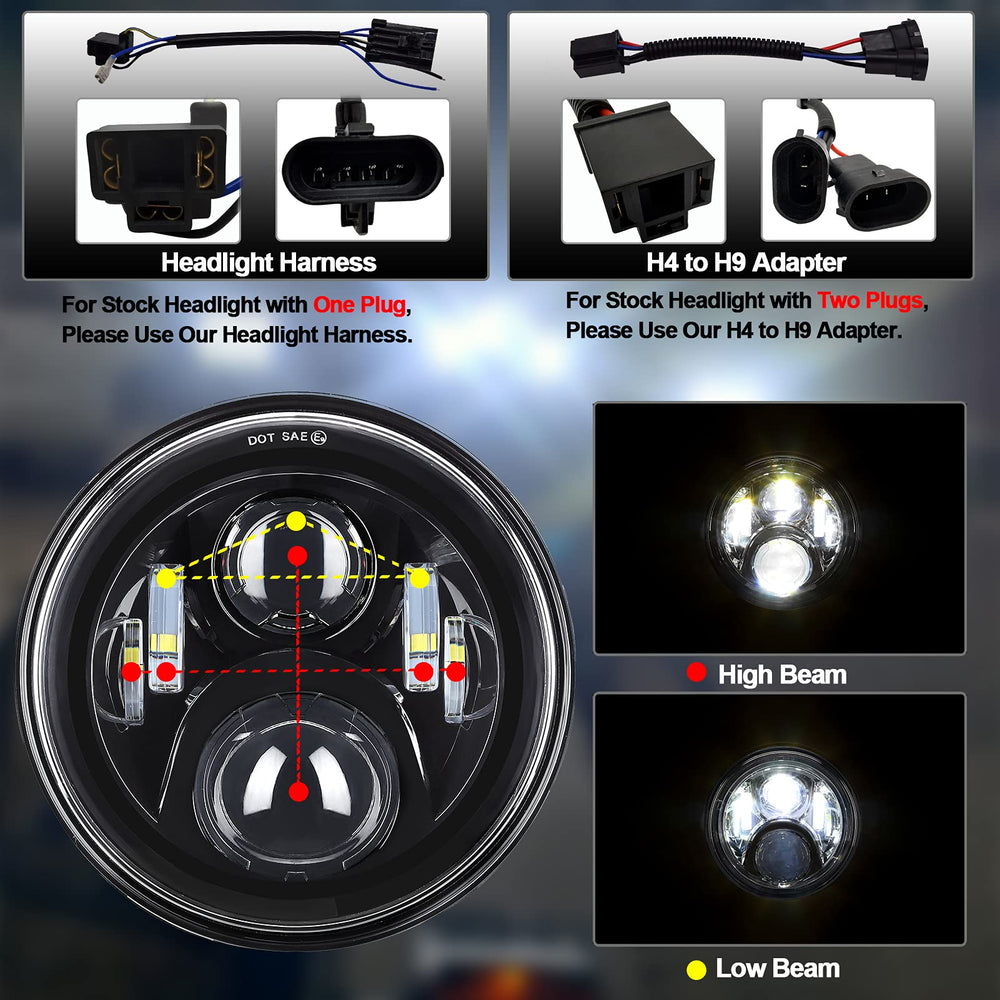 AlyoNed 4.5-inch LED fog lights mounted on a Harley-Davidson for improved road lighting.