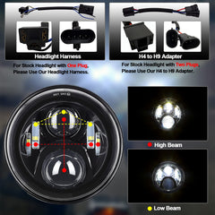 AlyoNed 4.5-inch LED fog lights mounted on a Harley-Davidson for improved road lighting.