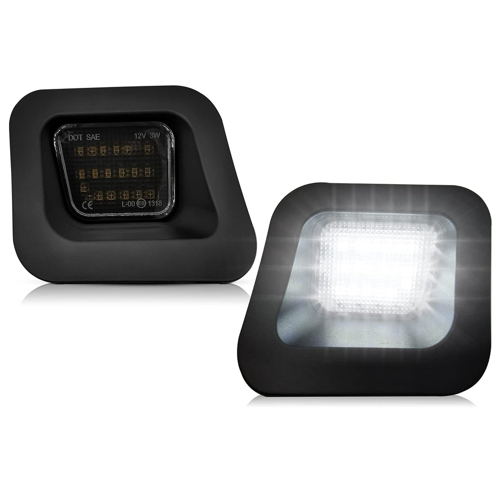 AlyoNed full LED license plate light with smoke lens enhances rear visibility on Dodge RAM 2002-2010.