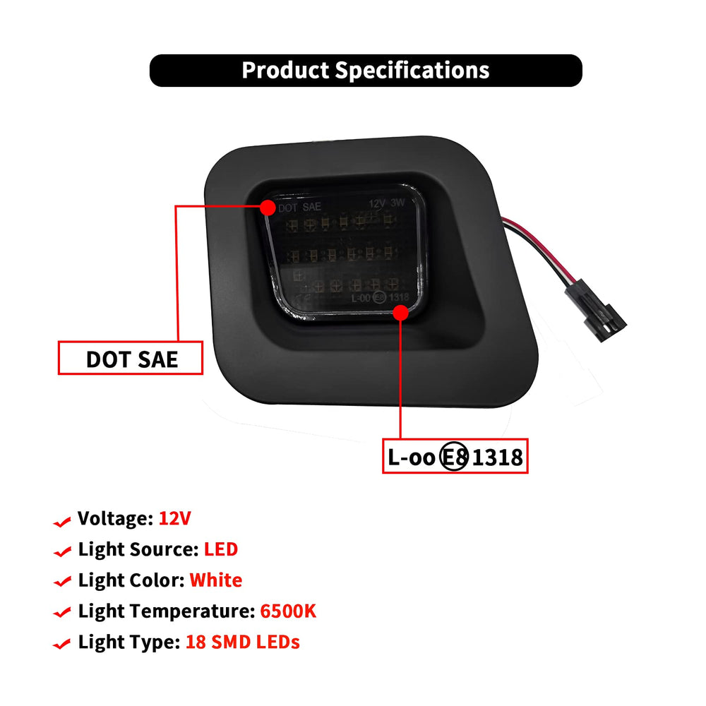 AlyoNed LED license plate light with smoke lens for RAM 2500/3500 delivers brighter plate illumination.