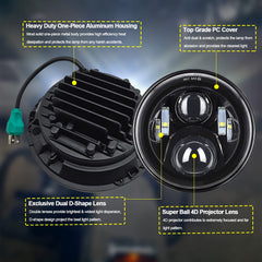AlyoNed headlight ring bracket secures the 7-inch unit for rugged rides.