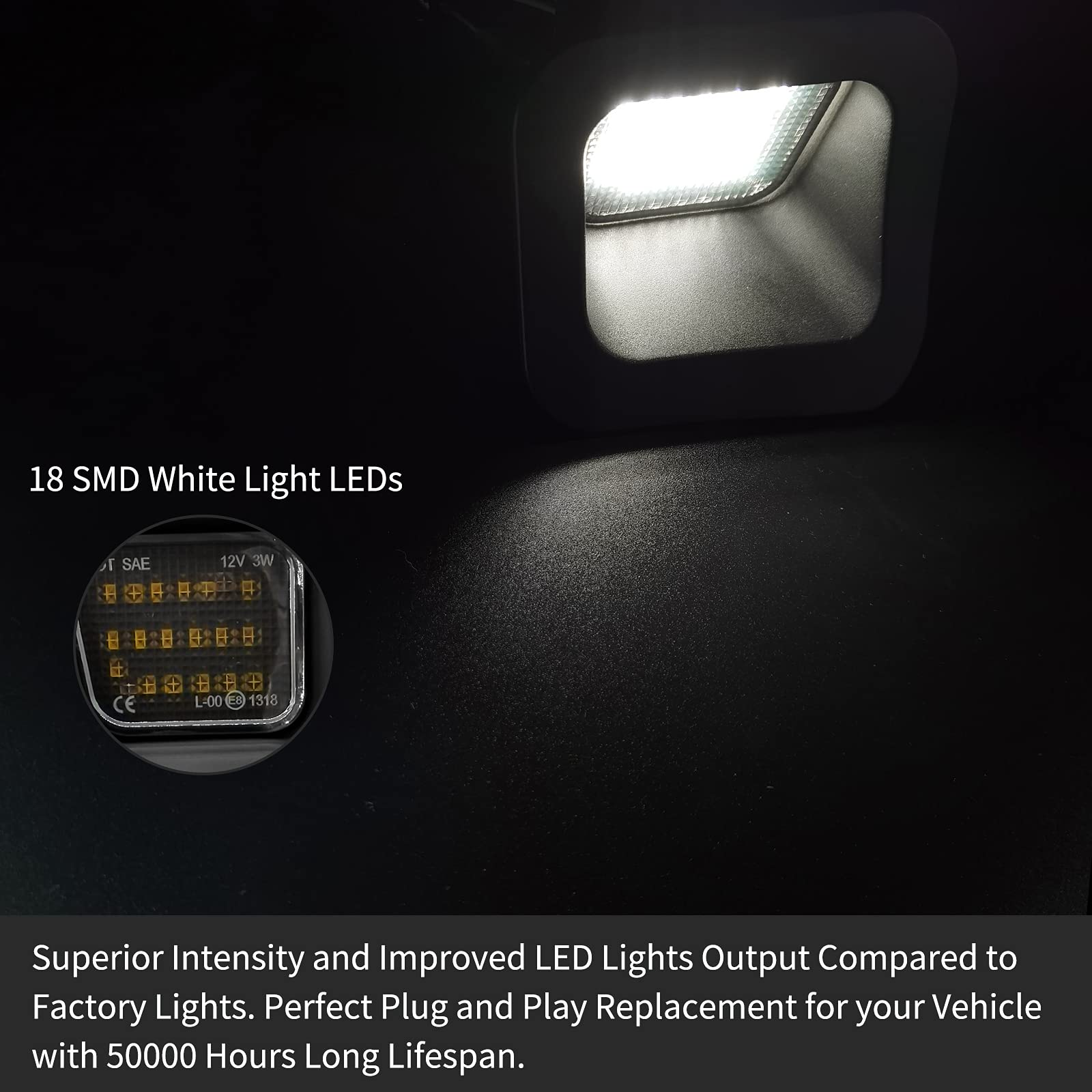 AlyoNed IP67 waterproof license plate light resists moisture and dust exposure.