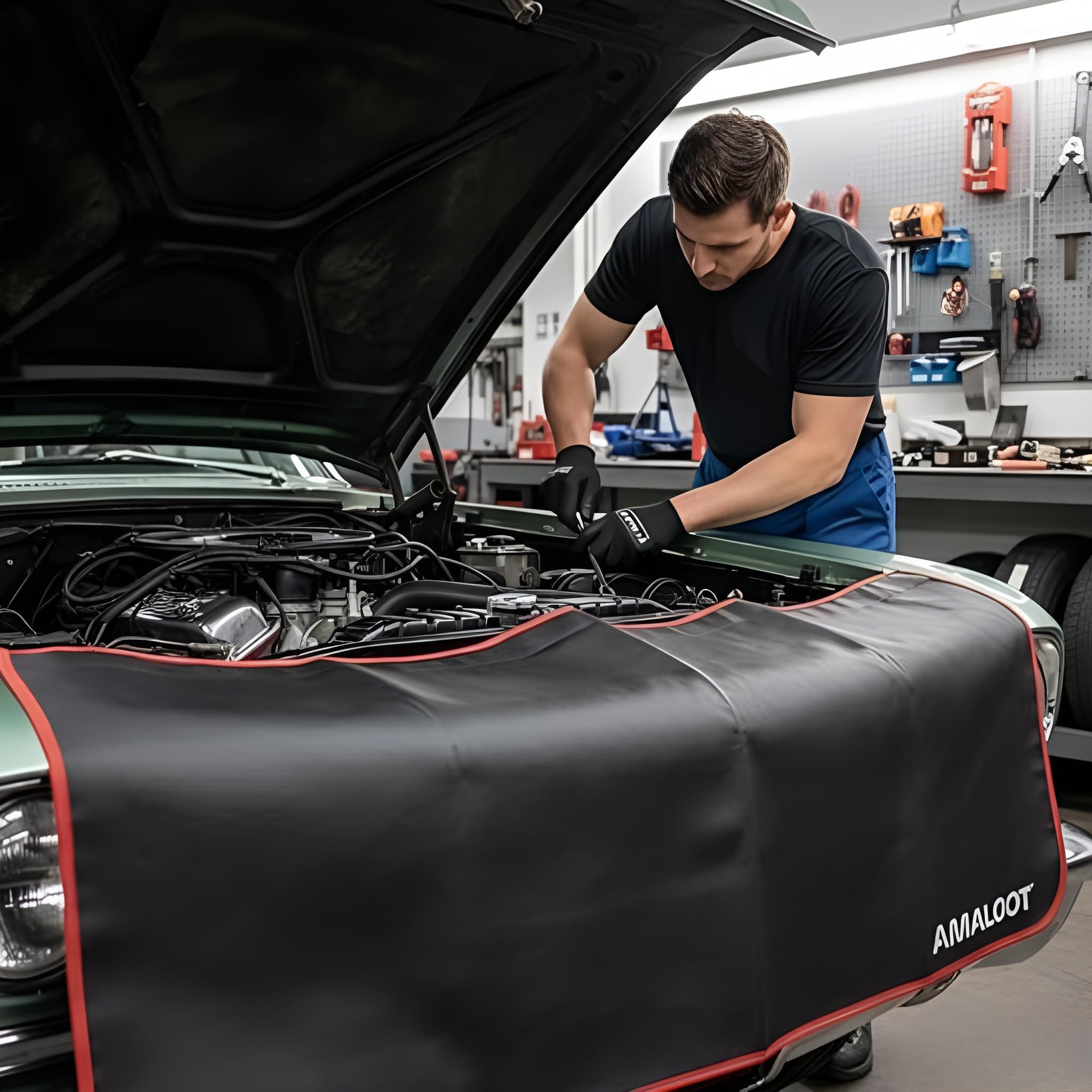 AMALOOT three-piece front-end set covers engine bay areas
