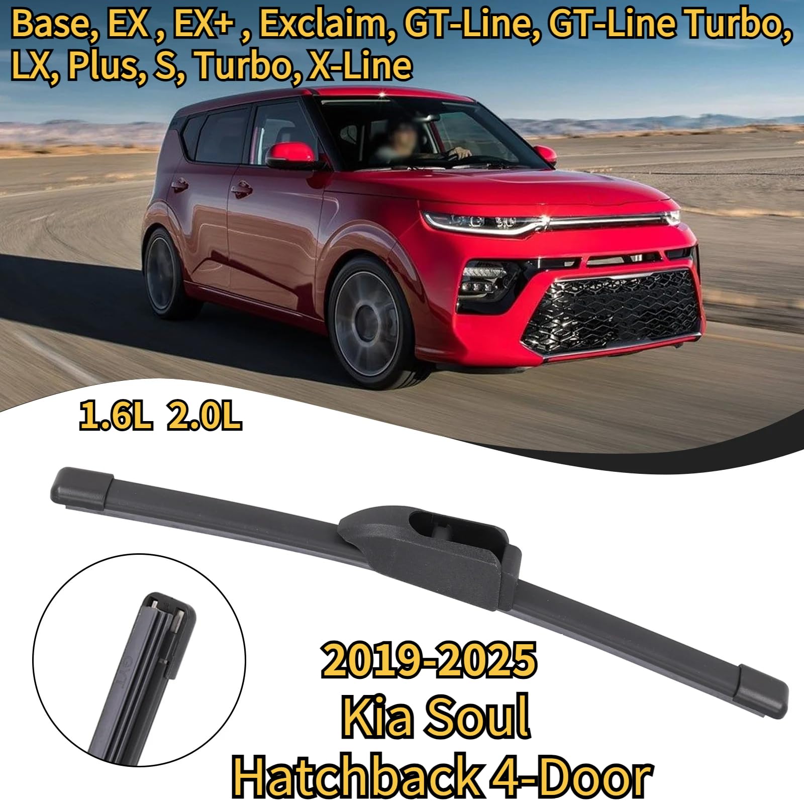 Amaoudri rear wiper blade all-season performance for rain, dust, and icy conditions