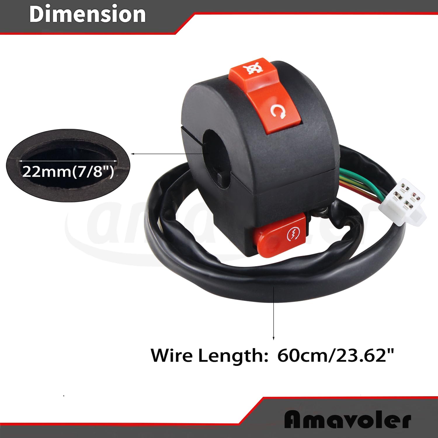 amavoler handlebar switch side detail highlights durable construction for long-lasting use