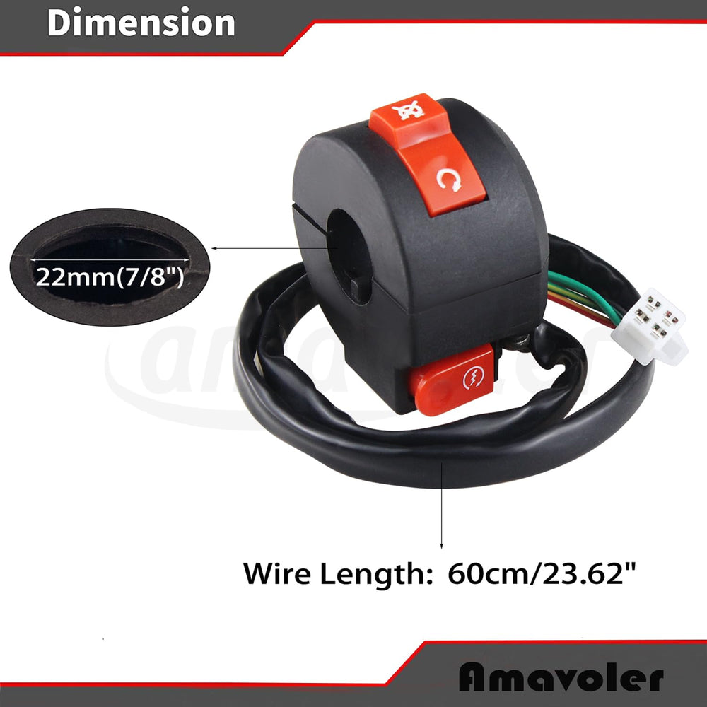amavoler handlebar switch side detail highlights durable construction for long-lasting use