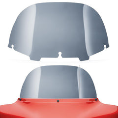 Amazicha 10-inch windshield in smoke enhances front-end protection on Harley rides.