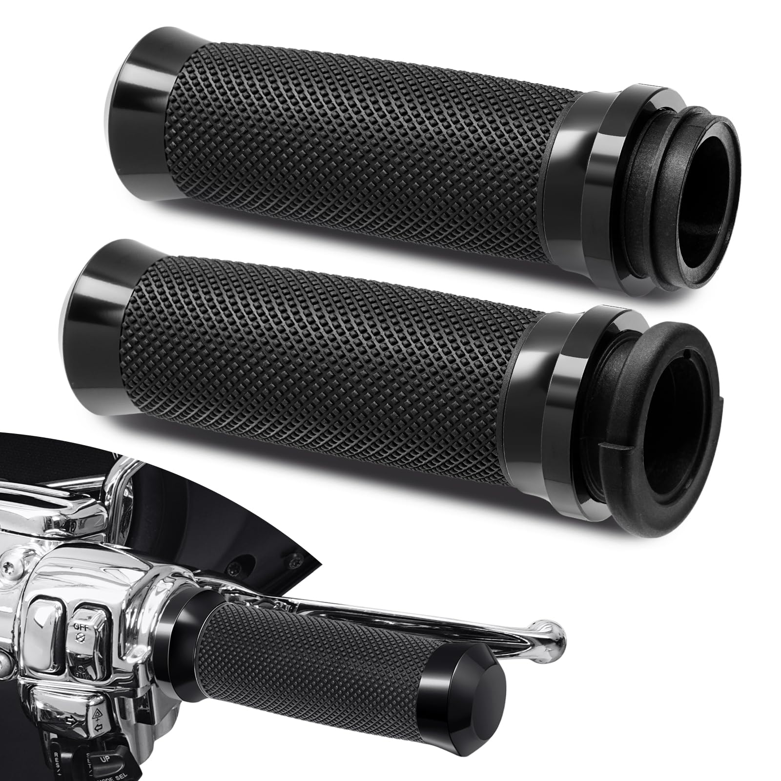 Amazicha 1inch handlebar grips left view improves electronic throttle control.