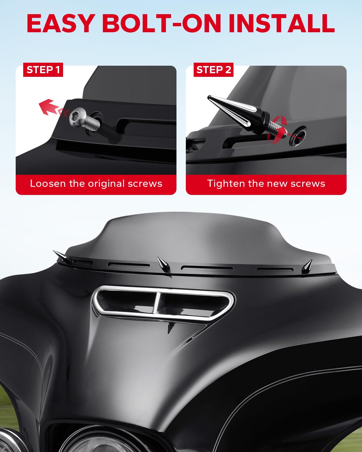 Amazicha 3-second installation demonstrates quick, tool-free replacement for windshield bolts