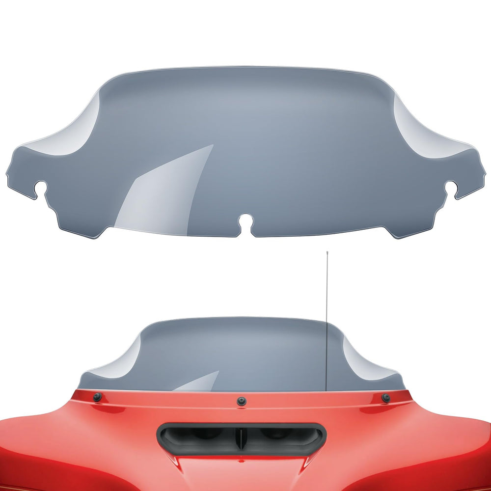 Amazicha 7-inch Smoke Wave Windshield front view improves rider comfort and airflow control.