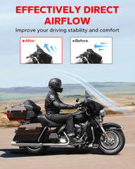 Amazicha 7-inch Windshield installed on Harley for stability and reduced wind.