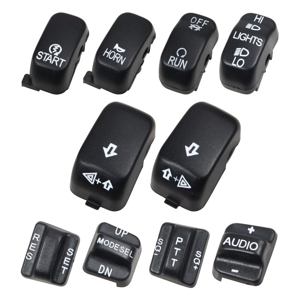 Amazicha black hand control switch housing cap—front view; sleek Harley-Davidson styling.