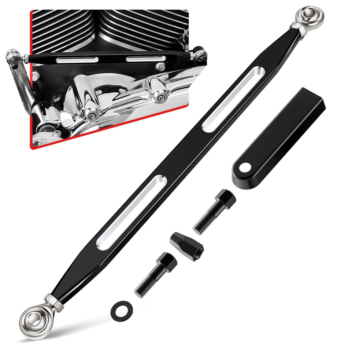 Amazicha black shift linkage for Harley installs smoothly with quick-fit design.