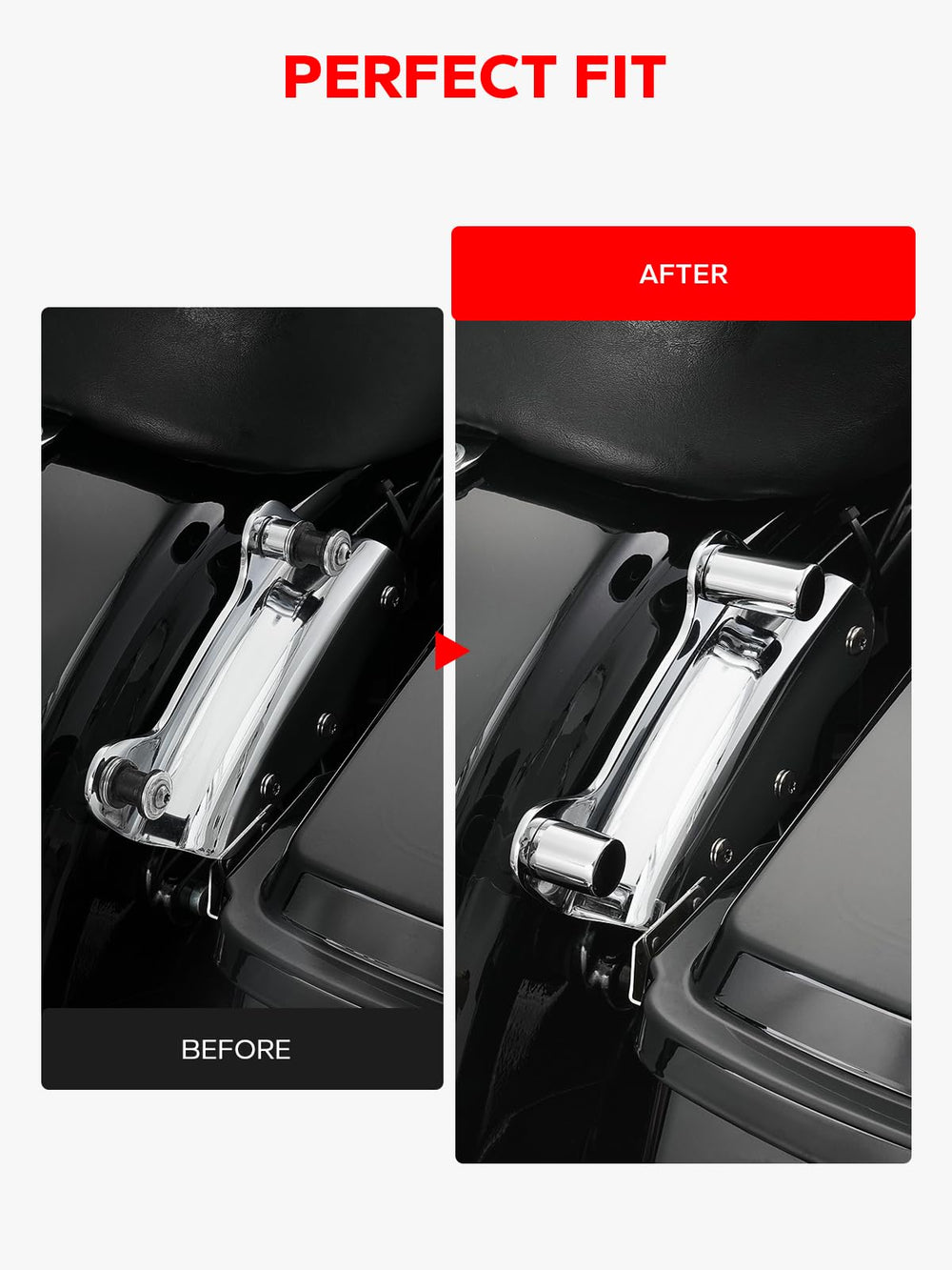 A complete Amazicha kit protects all docking points on Harley Touring racks.