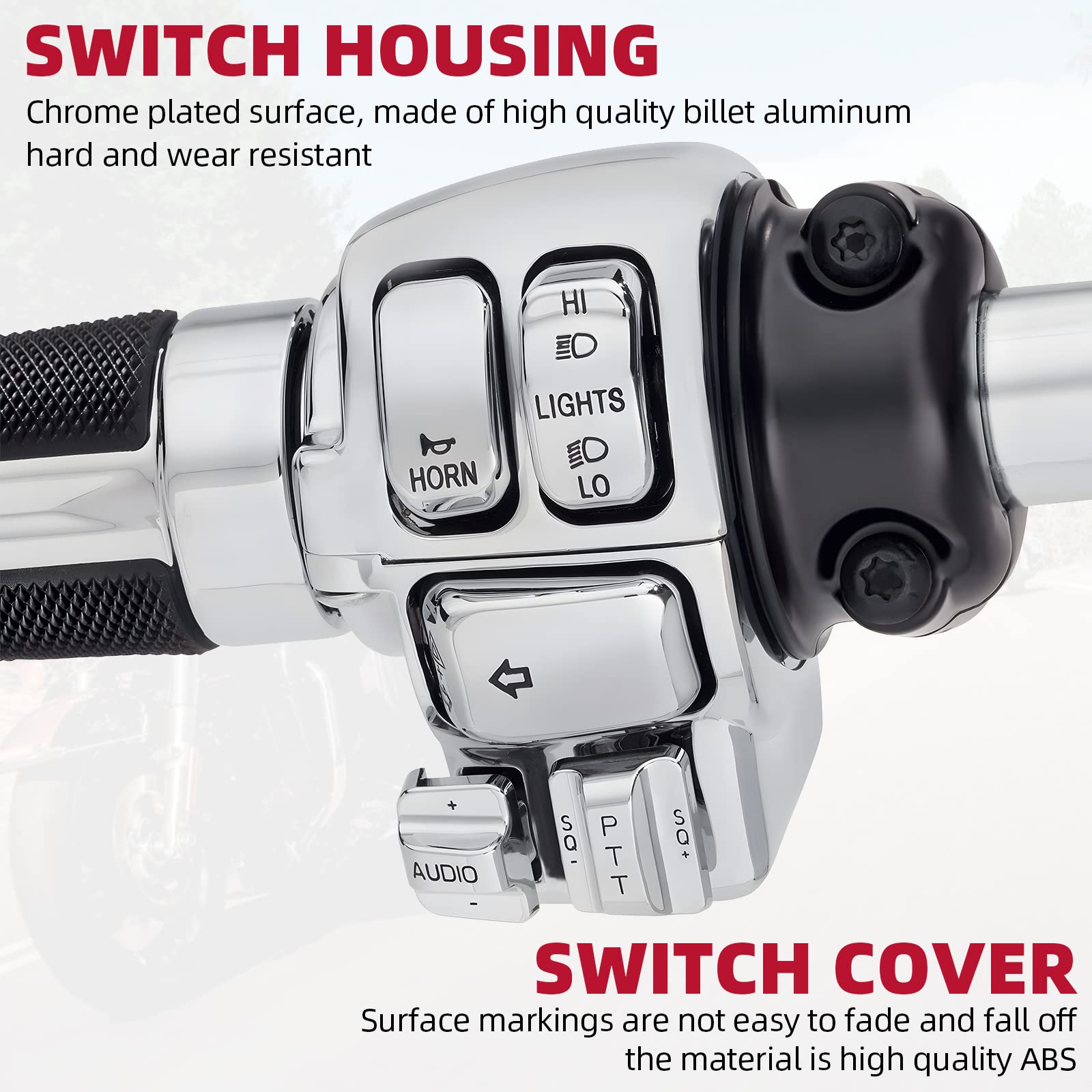 Amazicha chrome housing offers durable, weather-ready construction.