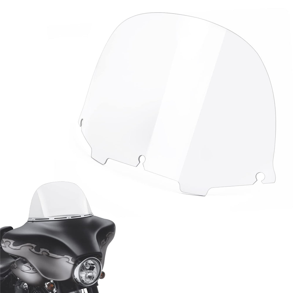 Amazicha Clear 13-inch round windshield for Harley Touring offers clear visibility.