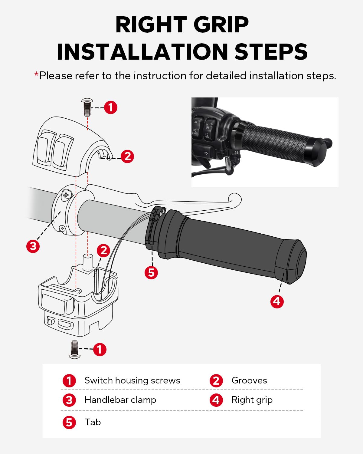 Amazicha compatibility notes confirm 1-inch inner hole and cable throttle fit.