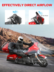 Aamazicha fork-line design windscreen aligns with Harley Touring fork for a sleek look.