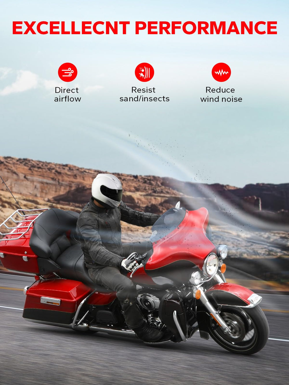 Amazicha wind deflector for Harley improves wind protection and debris shield.