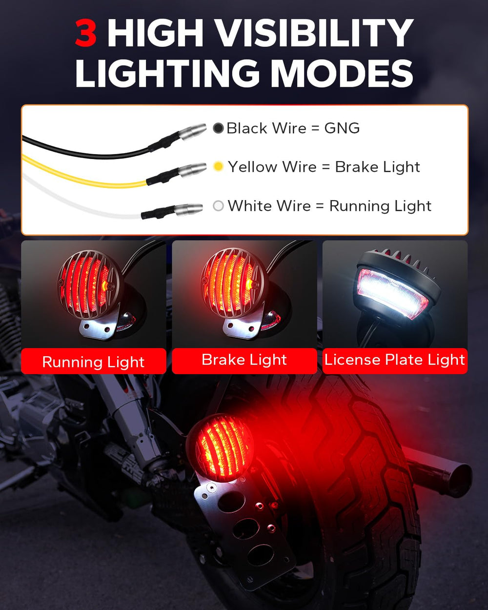 Amazicha license plate light integrates neatly with Harley Yamaha Suzuki setups.